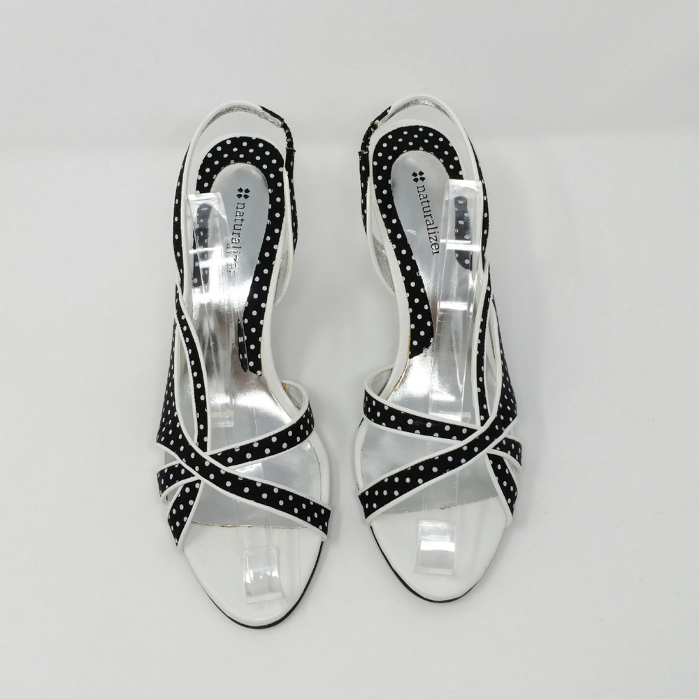 SALE! Naturalizer black white Polka dot Sandal 9N